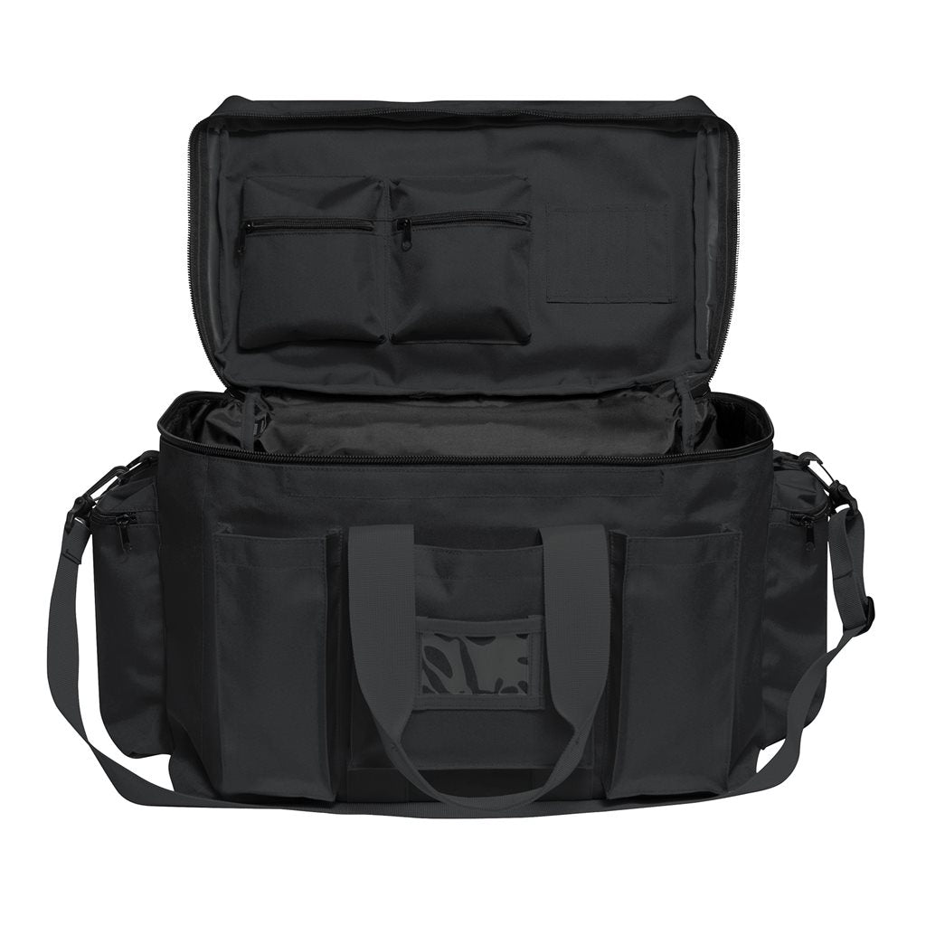 Bolsa de transporte negra POLICE EQUIPMENT con refuerzos laterales rígidos y gran capacidad