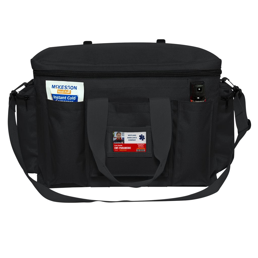 Bolsa de transporte negra POLICE EQUIPMENT con refuerzos laterales rígidos y gran capacidad