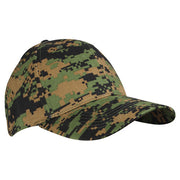 Gorra béisbol con estampado camuflaje USMC digital woodland MARPAT, ajuste con velcro, 100% algodon