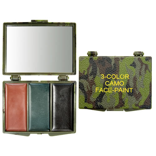Pinturas de camuflaje 3 colores en estuche plástico con espejo