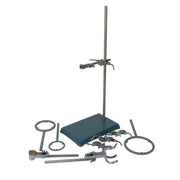 Soporte de laboratorio pesado con pinzas y casquillos