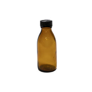 Botella de vidrio marrón de cuello estrecho 50 ml con tapa de plástico