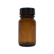 Frasco de vidrio marrón 60 ml con tapa negra de plástico