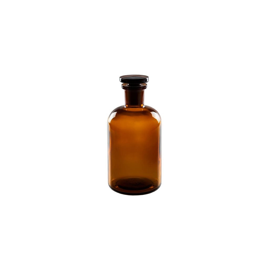 Botella de vidrio redonda marrón 250 ml con cuello bruñido