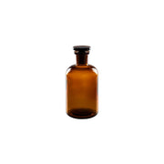 Botella de vidrio redonda marrón 250 ml con cuello bruñido