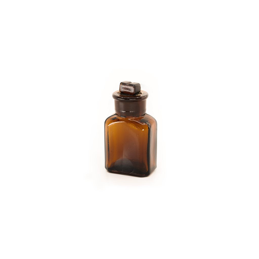 Botella de vidrio cuadrada 25 ml con cuello pulido