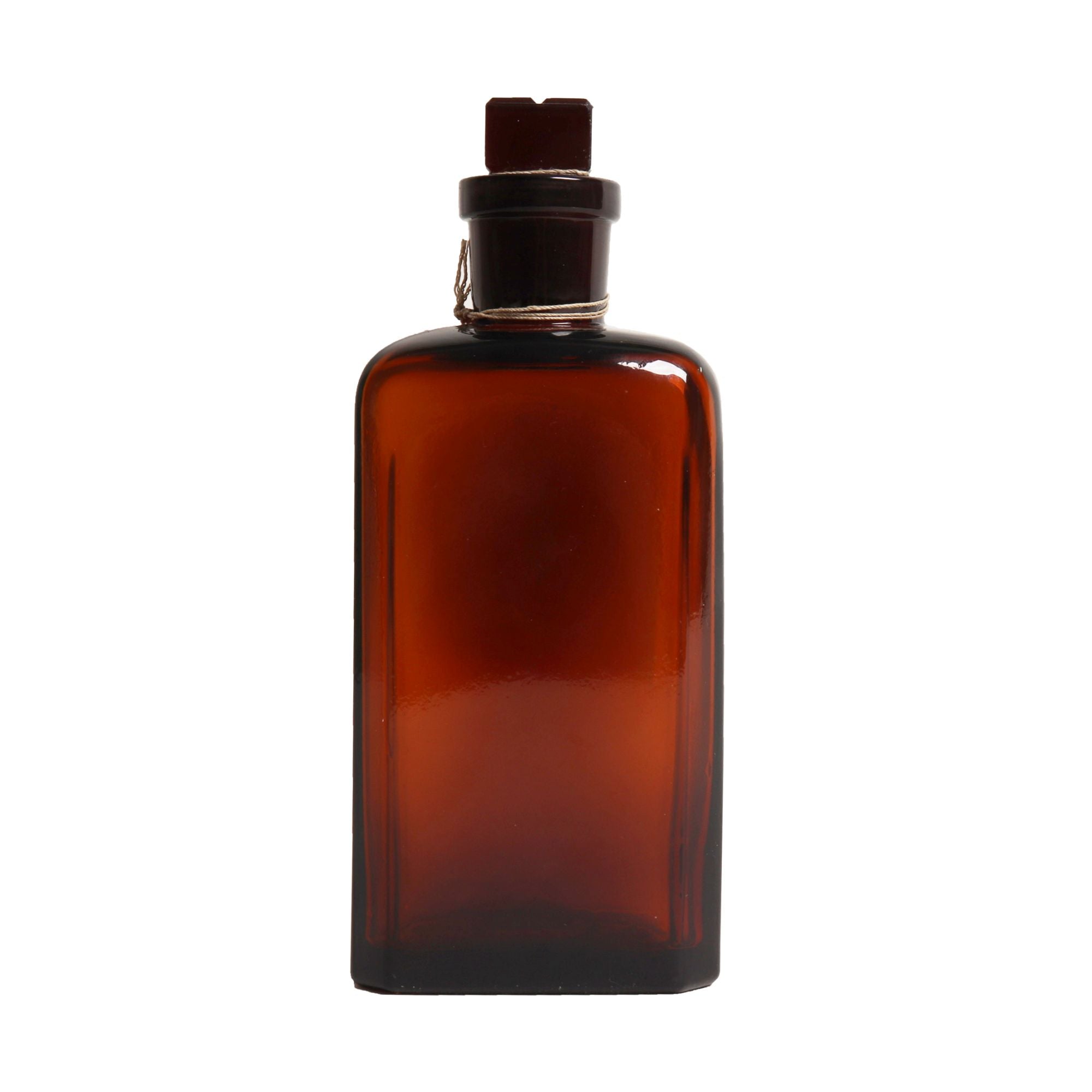 Botella de vidrio cuadrada 250 ml con cuello esmerilado