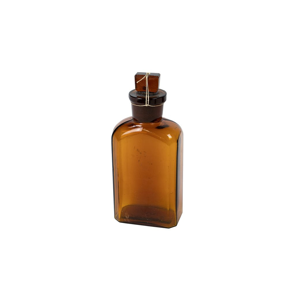 Botella de vidrio rectangular 50 ml con tapón pulido