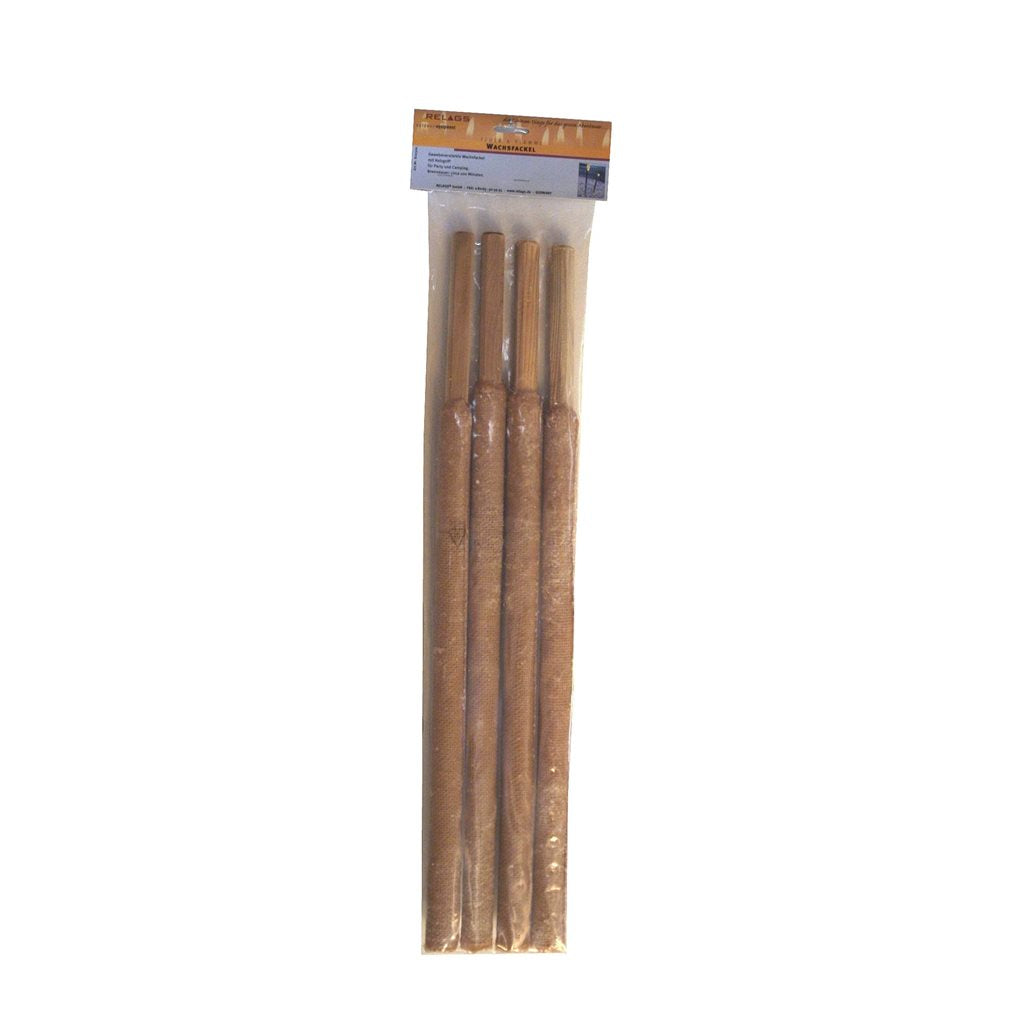 Antorchas de cera 4 unidades 3x50 cm (hasta 100 min)
