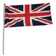 Bandera del Reino Unido en asta, 30x45 cm, 100% poliéster