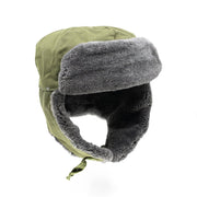 Ushanka Beranice AČR vz.85 verde con orejeras abatibles y piel natural