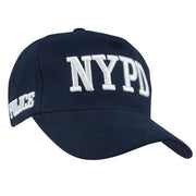 Gorra NYPD azul marino de algodón peinado con bordado blanco NYPD y POLICE