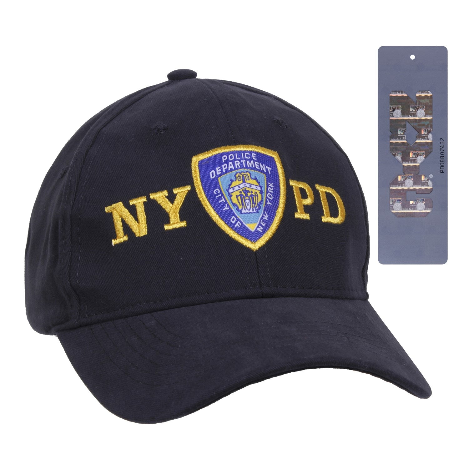 Gorra NYPD Shield bordada de perfil bajo, correa ajustable y hebilla metálica