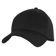 Gorra de béisbol negra de cinco paneles con banda de sudor acolchada y correa ajustable con hebilla metálica