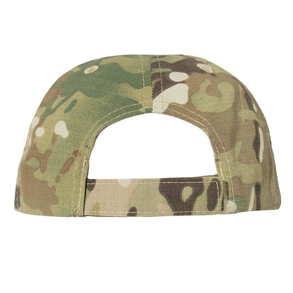 Gorra de béisbol perfil bajo MULTICAM en tejido rip-stop 65% poliéster y 35% algodón, tela fabricada en EE. UU.