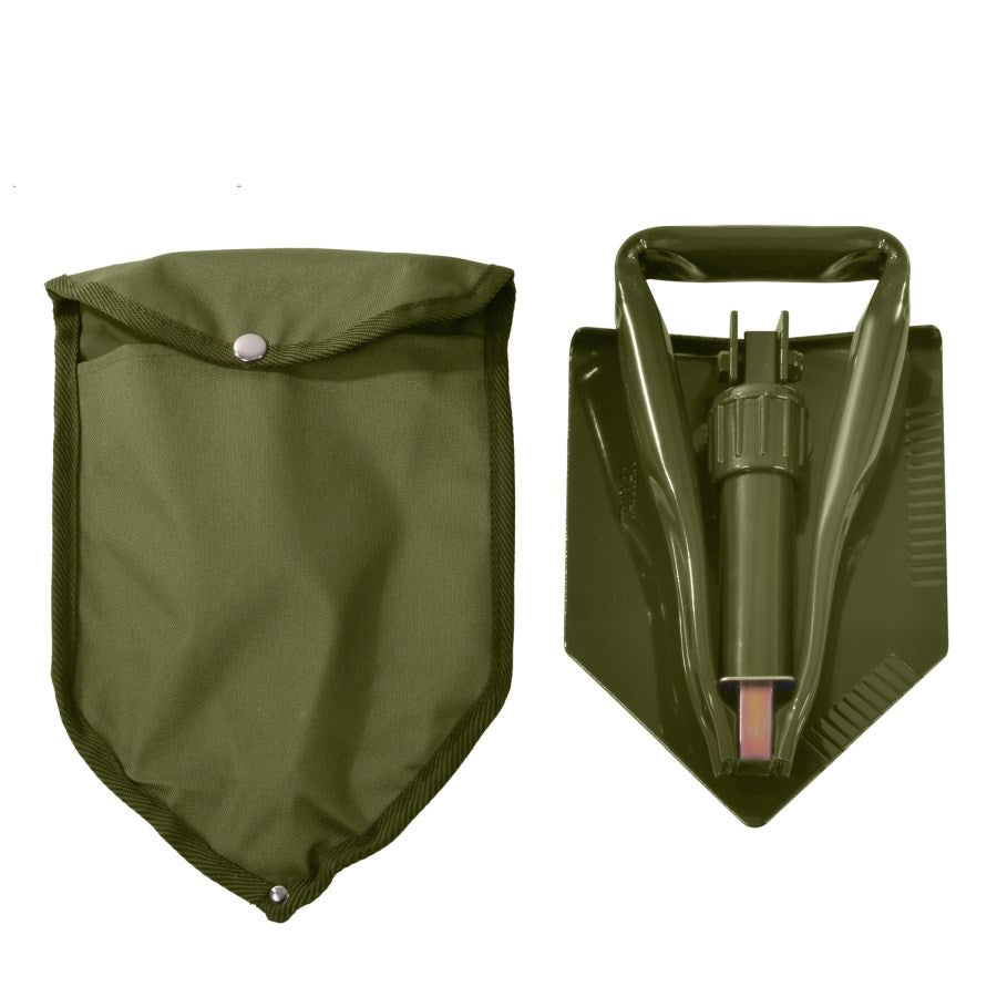 Pala plegable TRIFOLD OLIV de tres piezas con funda, tipo US