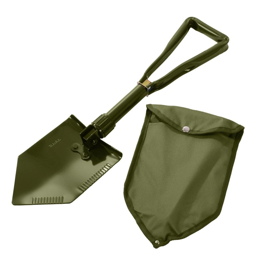 Pala plegable TRIFOLD OLIV de tres piezas con funda, tipo US