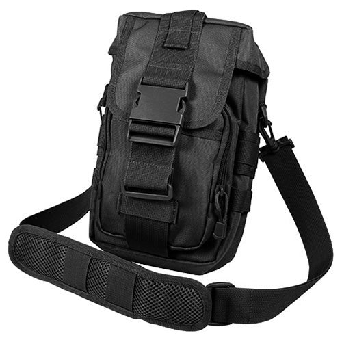 Bolsa táctica FLEXIPACK negra bandolera con MOLLE y cierre FASTEX