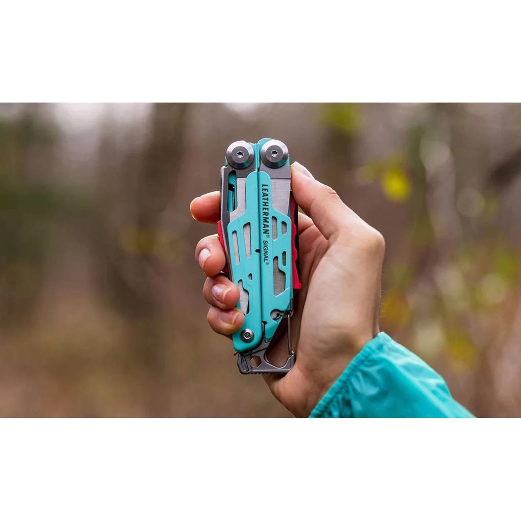 Leatherman SIGNAL AQUA STAINLESS alicates multifunción plegables con 19 herramientas