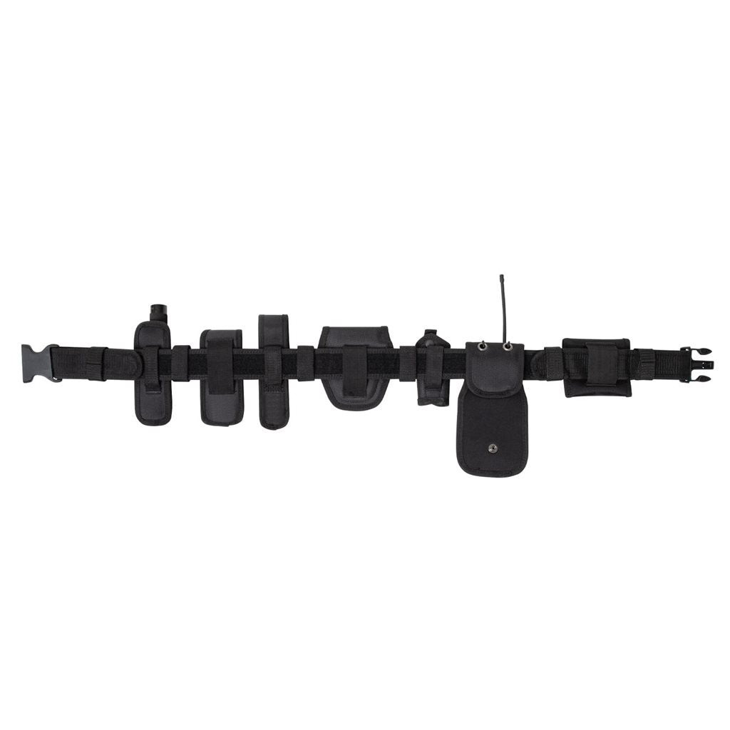 Cinturón DELUXE MODULAR DUTY negro con fundas, poliéster y hebilla plástica