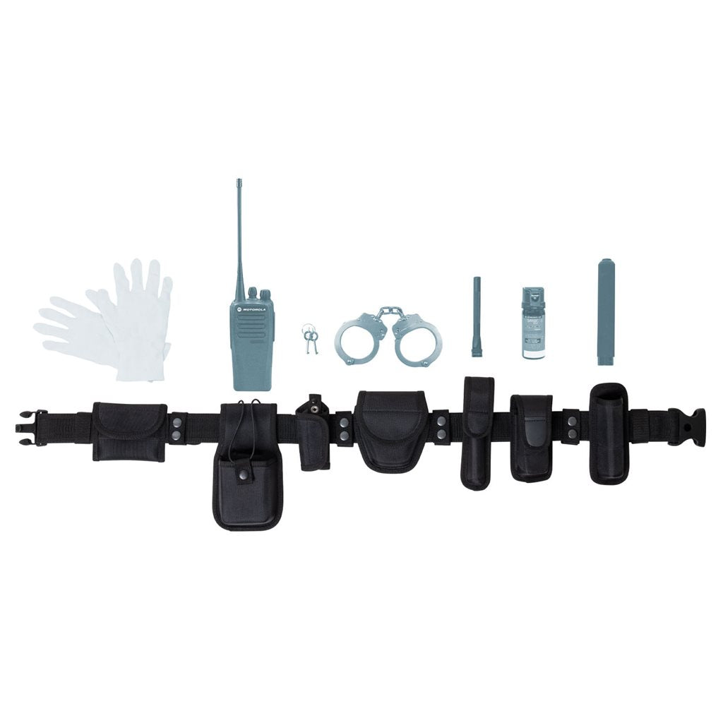 Cinturón DELUXE MODULAR DUTY negro con fundas, poliéster y hebilla plástica