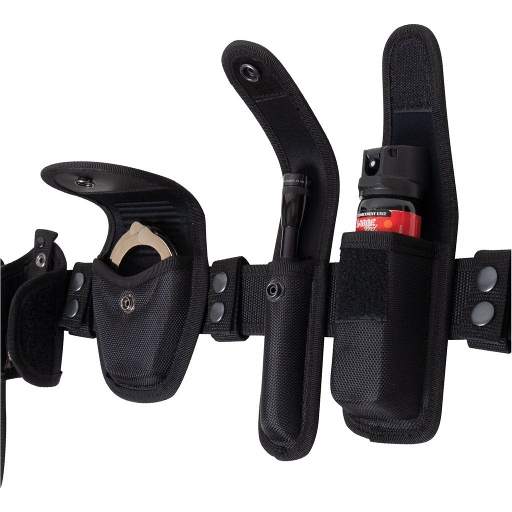 Cinturón DELUXE MODULAR DUTY negro con fundas, poliéster y hebilla plástica