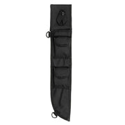 Funda para machete 45 cm negra con bolsillos, 4 enganches MOLLE y anillas en D, poliéster