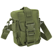 Bolsa táctica FLEXIPACK verde con correa bandolera desmontable y acolchada, 300 x 100 x 150 mm, poliéster 600D