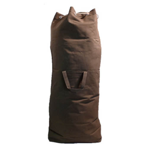 Saco de equipo militar verde usado con dos asas y cierre de cordón (63 x 115 cm)
