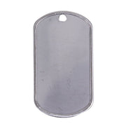 Placa identificativa US de acero inoxidable con acabado mate, venta por unidad sin cadena