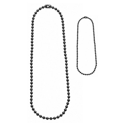 Pareja de cadenas metálicas negras para chapas identificativas, 61 cm y 11,5 cm
