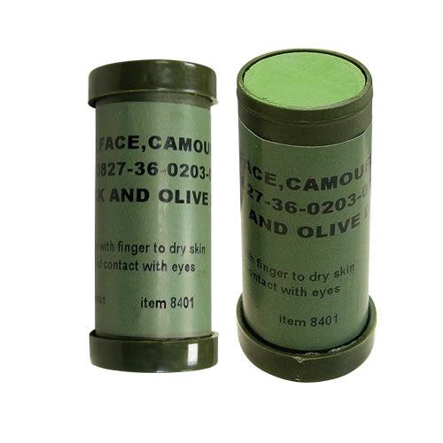 Pintura de camuflaje facial doble cara 'jungla' verde y negro (8401)