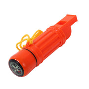 Silbato DELUXE SURVIVOR 5en1 con brújula, funda impermeable, raspador y espejo de señalización