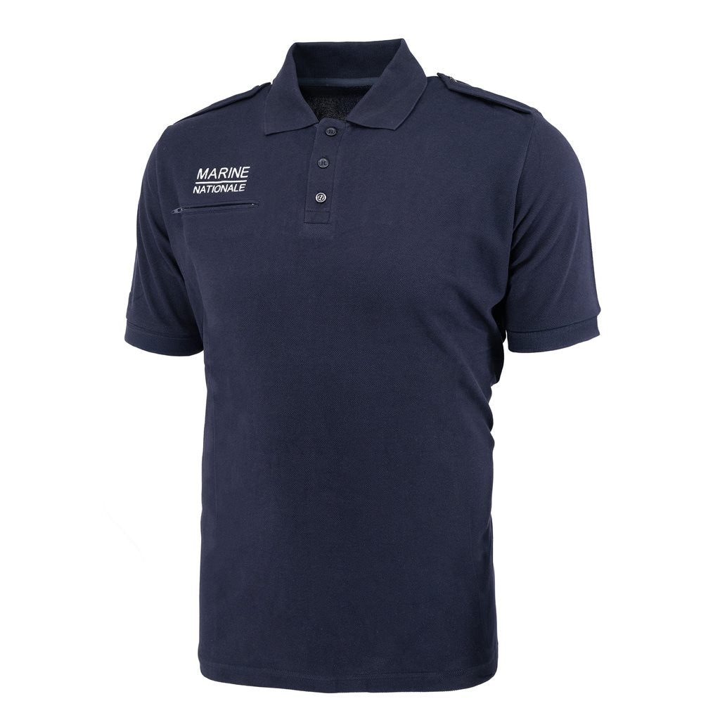 Polo MARINE NATIONALE de manga corta con bolsillo, vista frontal