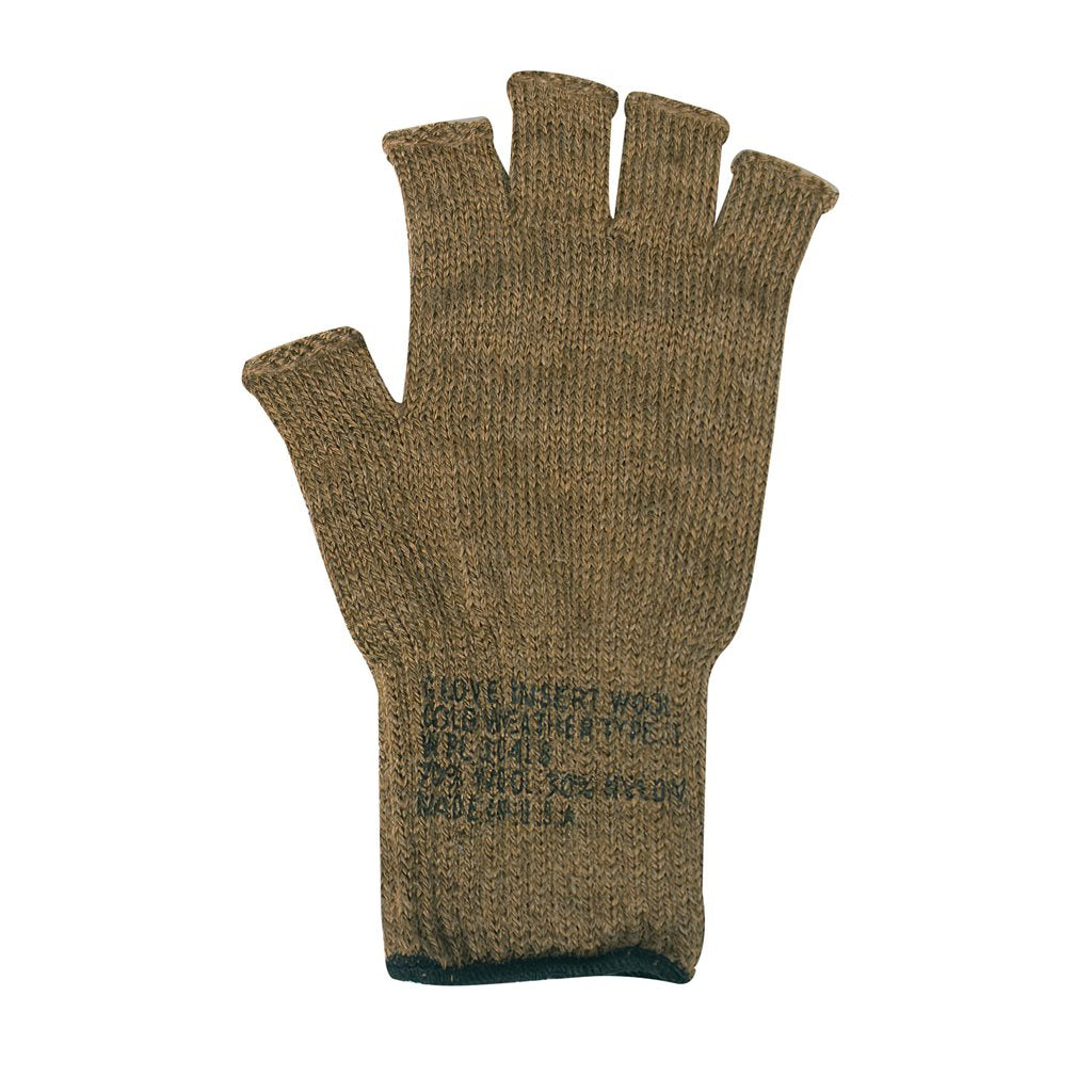 Guantes sin dedos US Army, 70% lana y 30% nylon, talla única, fabricado en EE. UU.