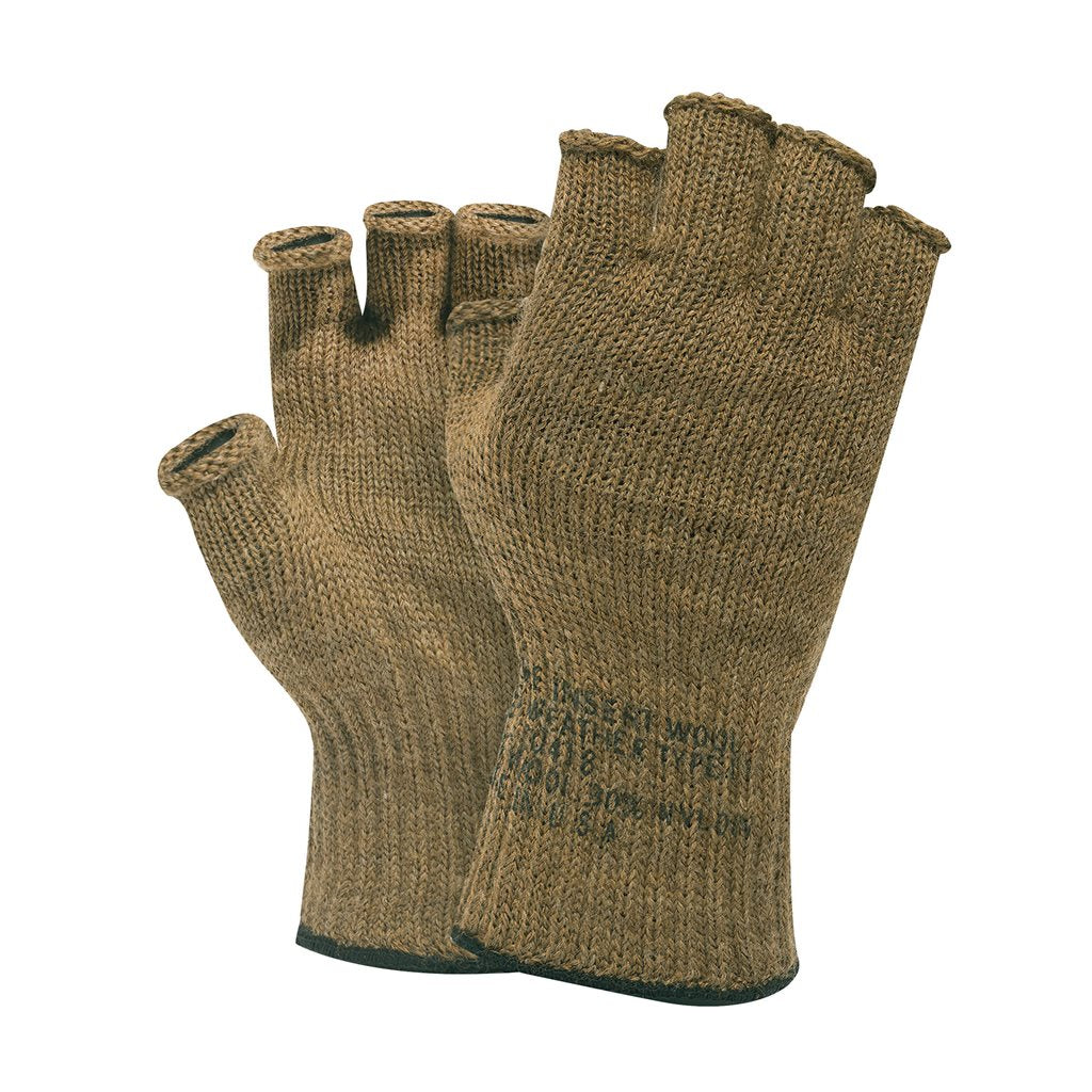 Guantes sin dedos US Army, 70% lana y 30% nylon, talla única, fabricado en EE. UU.