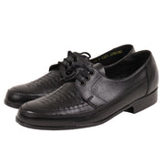 Zapatos bajos AČR con tejido, color negro, imagen del par