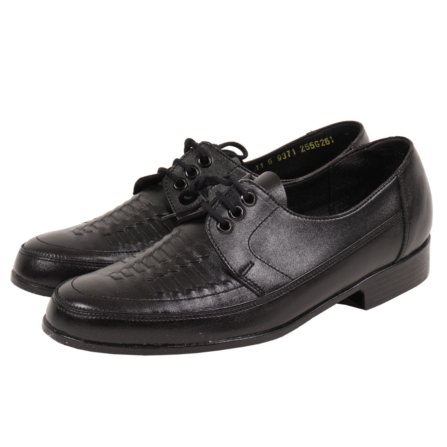 Zapatos bajos AČR con tejido, color negro, imagen del par