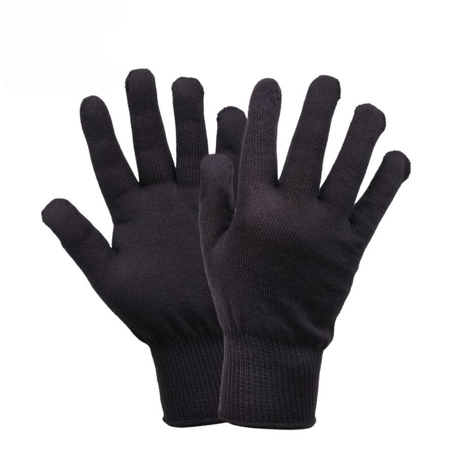 Guantes de invierno US negros elásticos de polipropileno, talla única, fabricados en EE. UU.