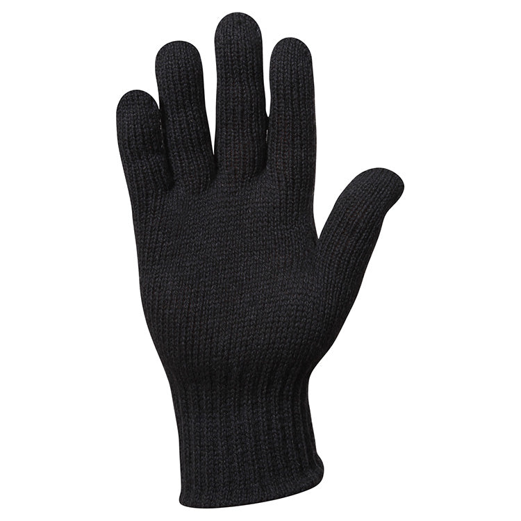 Guantes de lana US negros, punto tejido; 70% lana, 30% nylon; modelo 8418BLK. Usados por US Army.