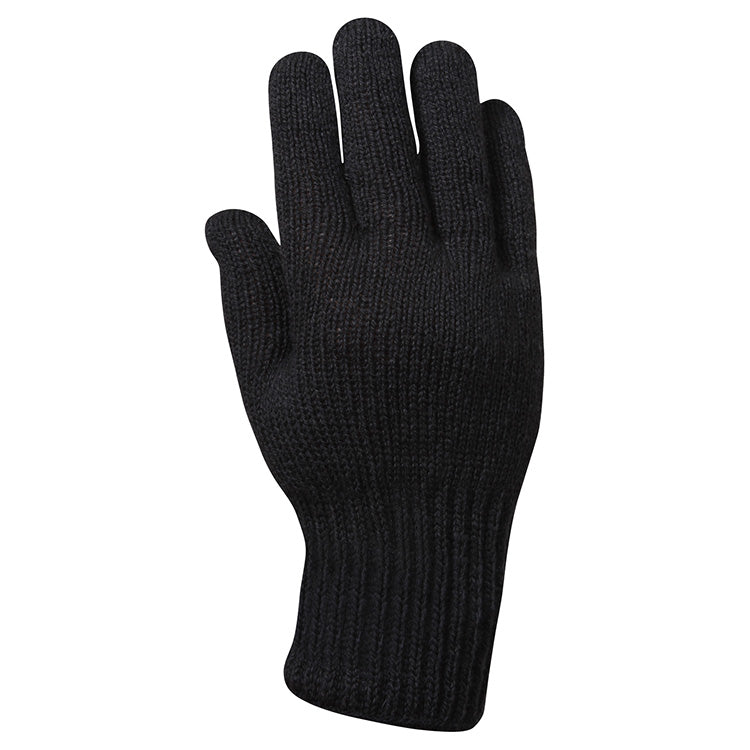 Guantes de lana US negros, punto tejido; 70% lana, 30% nylon; modelo 8418BLK. Usados por US Army.