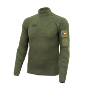 Suéter AČR vz.95 verde, manga larga con cuello acanalado y puños elásticos