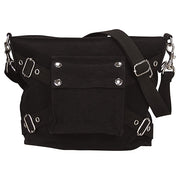 Bolso bandolera vintage negro en lona de algodón estilo army