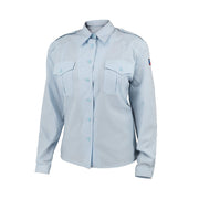Blusa camisa mujer AČR modelo 97 manga larga azul con bandera de la República Checa en la manga y dos bolsillos