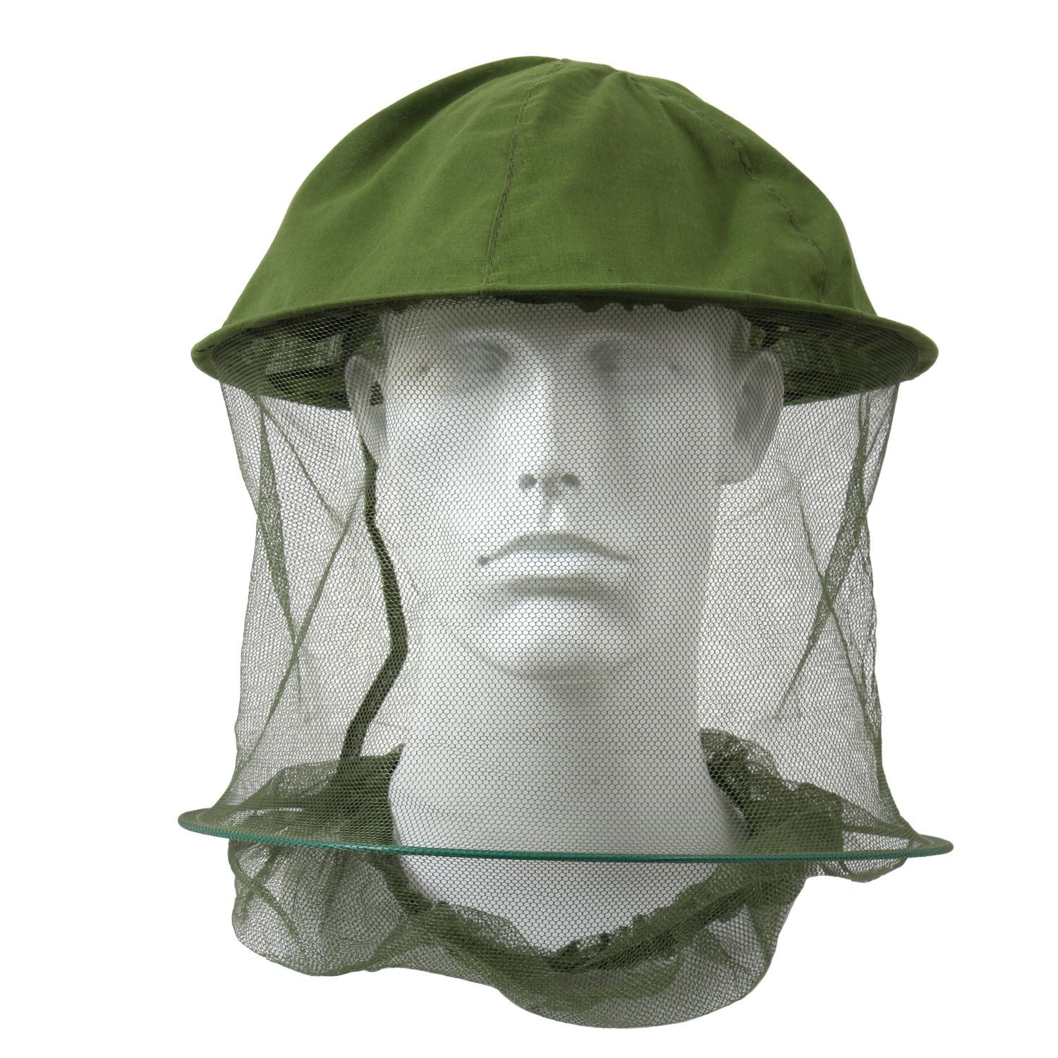 Sombrero con mosquitera militar verde claro, malla de nylon transpirable