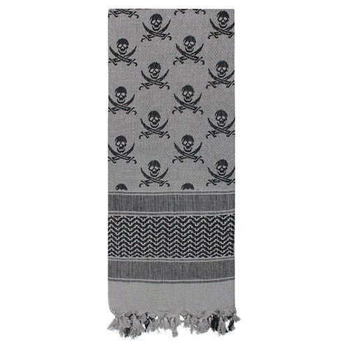 Pañuelo Shemagh Calaveras 107 x 107 cm color Coyote, pañuelo de algodón