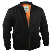 Chaqueta Rothco Flyers fleece negra con forro acolchado naranja