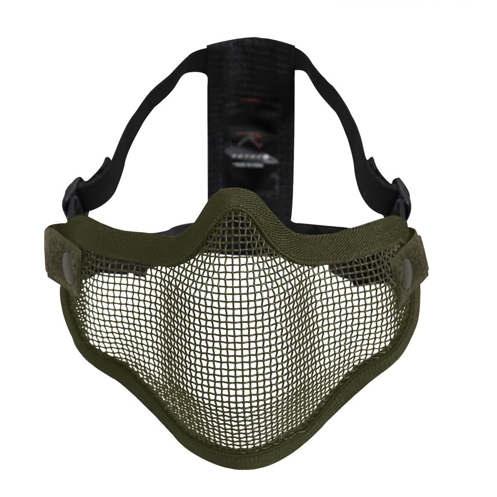 Máscara de malla CARBON protectora verde para nariz y boca con correas elásticas ajustables
