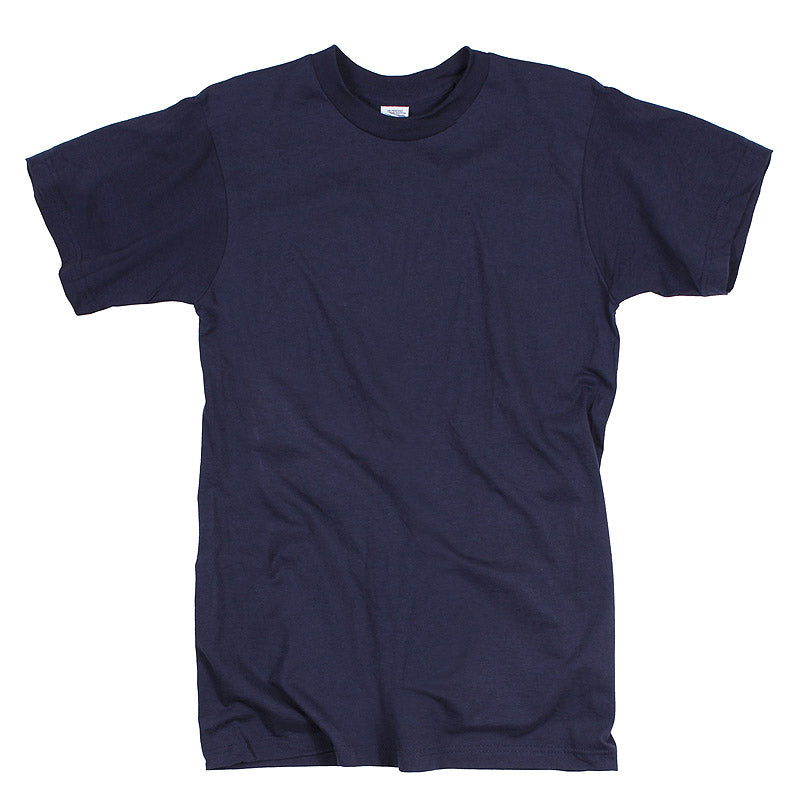 Camiseta US GI azul marino 100% algodón, modelo irregular - vista frontal