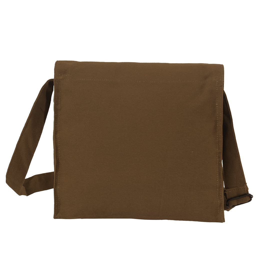 Bolso bandolera médico khaki de lona con tiras de cuero y hebilla, estilo vintage